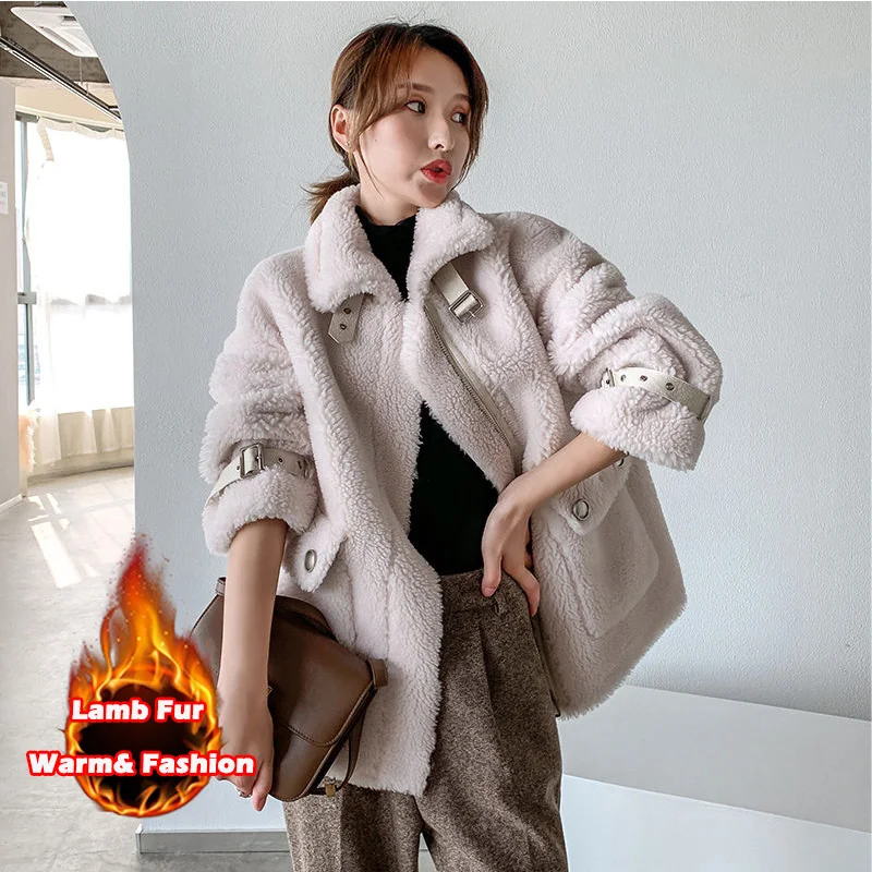 Шуба Женская осенне-зимняя из искусственной овечьей кожи | одежда