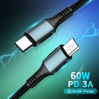 type c usb c to micro usb charging cable pd 60w fast charge data transfer for macbook samsung xiaomi usbc male to micro ab male