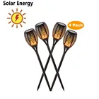 Светодиодная водонепроницаемая лампа на солнечной батарее для дорожек газона, романтический фонарь с эффектом мерцания, уличный светильник льник для украшения сада, 33 светодиодный