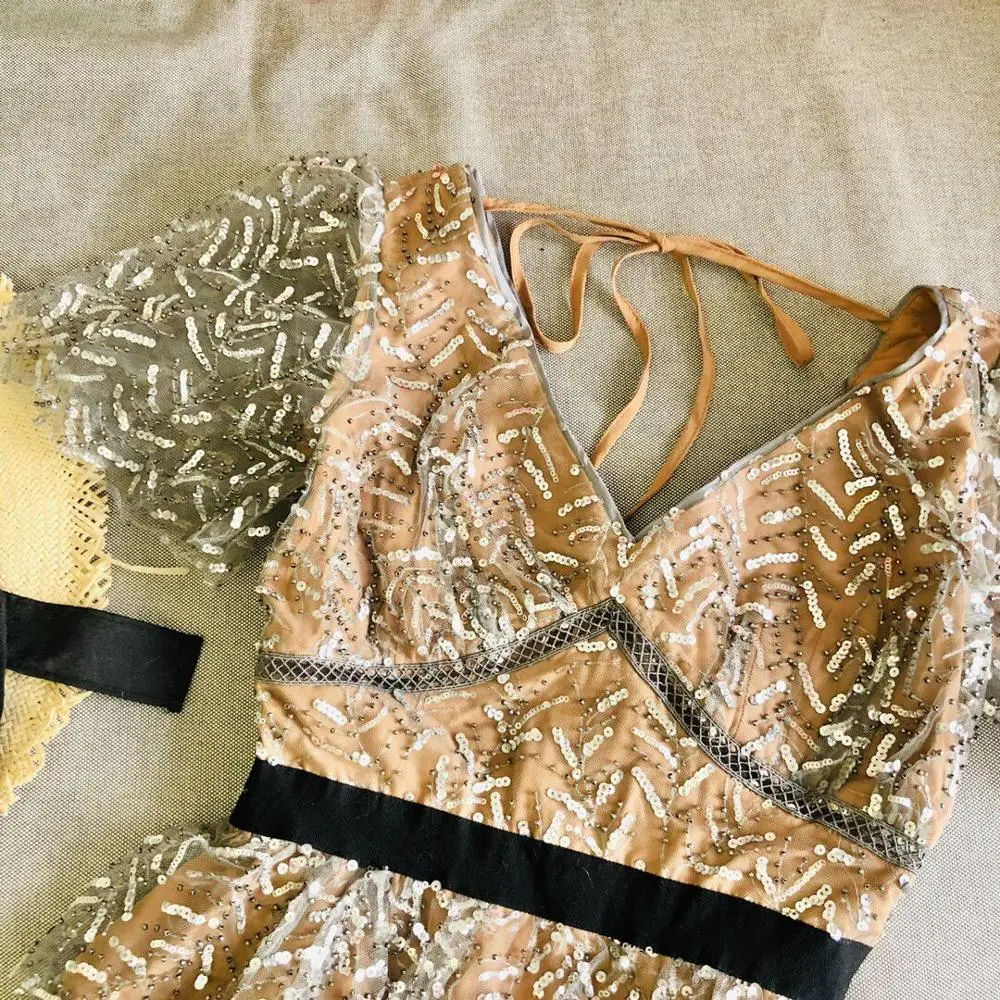 Новое поступление сексуальное женское мини-платье с V-образным вырезом и