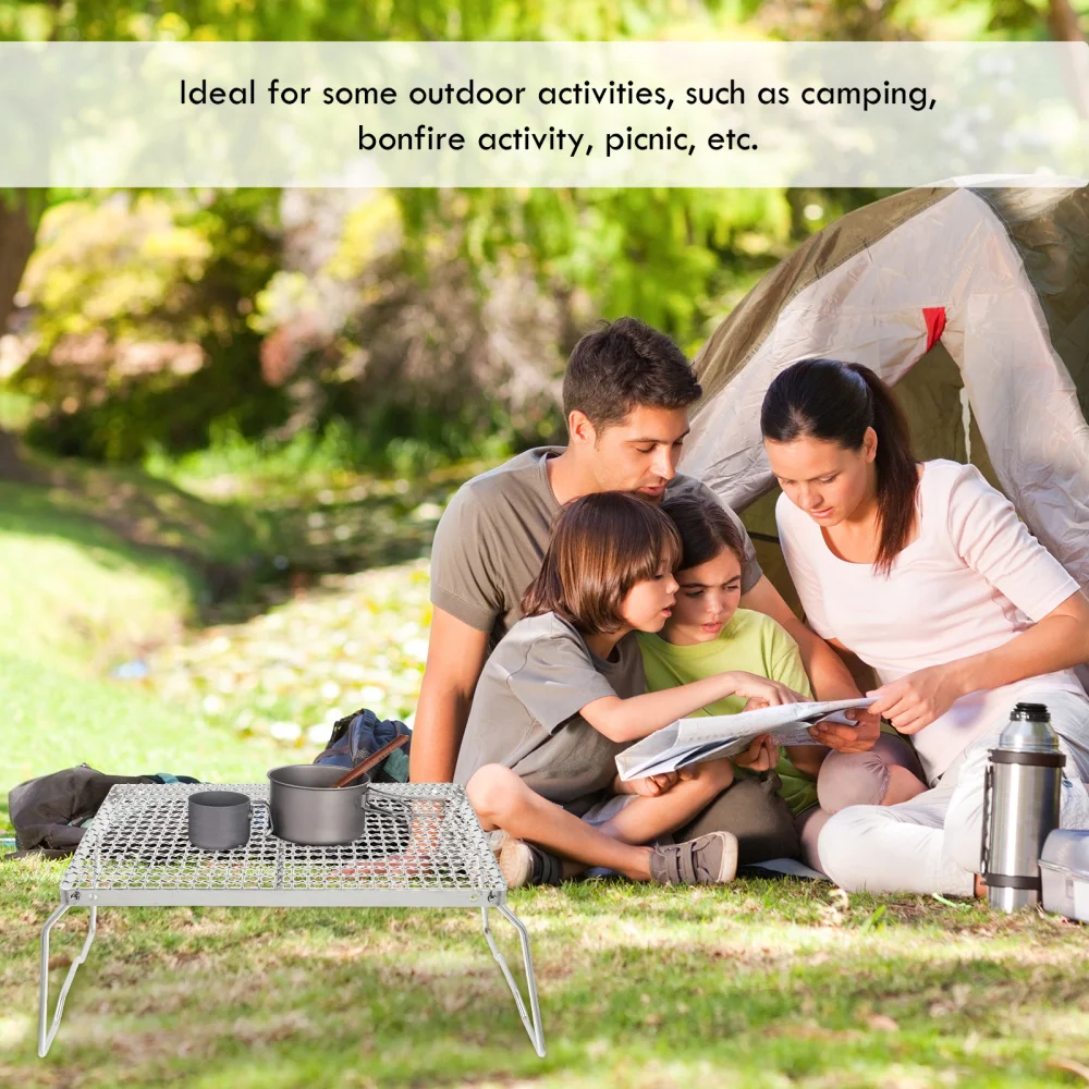 

1pc Camping Barbecue Rack Sturdy Barbecue Net Stand Outdoor Small Pot Rack