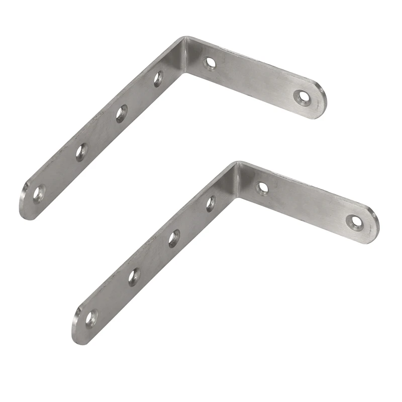 

2X 125x75mm L Shape Stainless Steel Shelf Corner Brace Angle Bracket