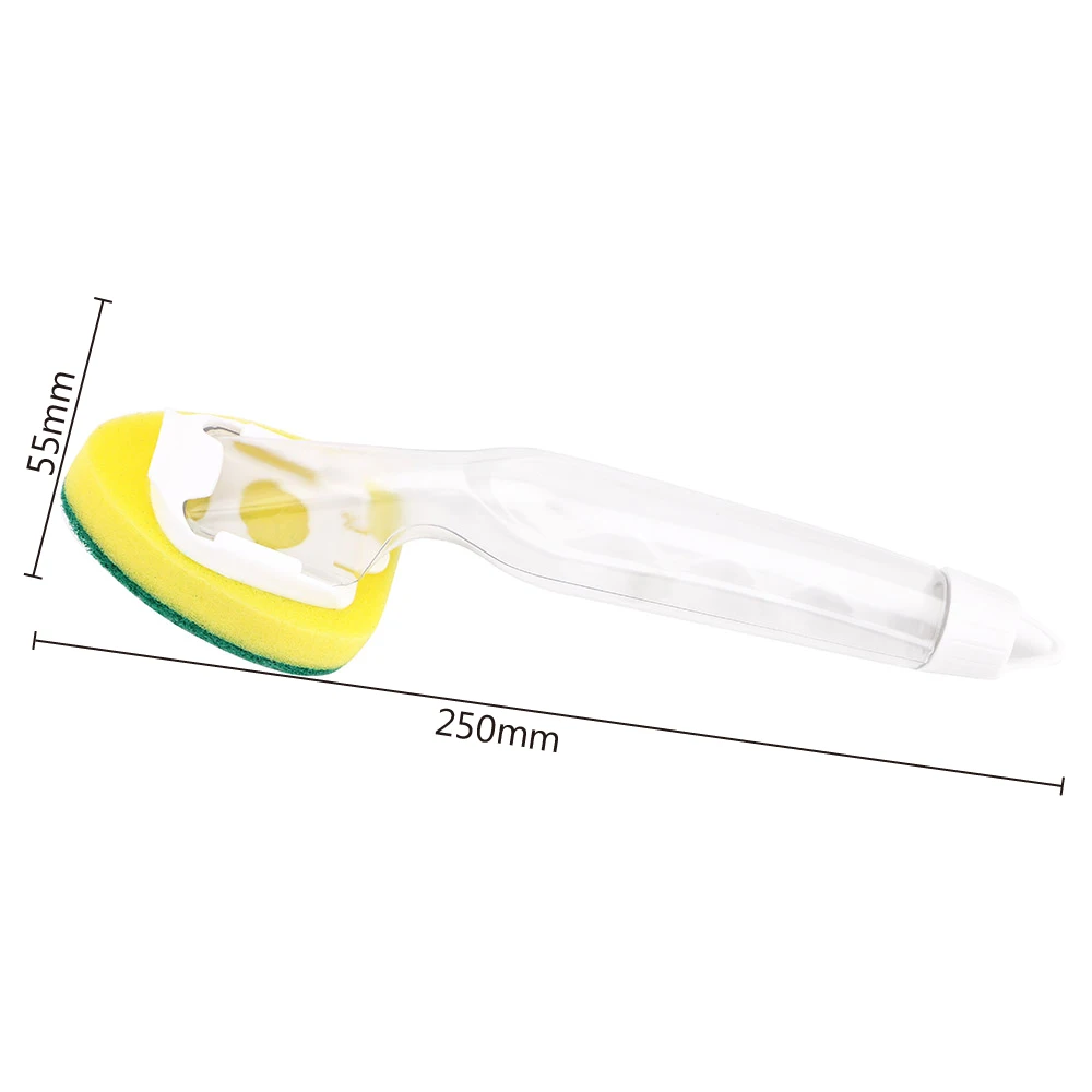 

Sponge Brushes Dishes Scrub Brush Kitchen Cleaning Brush Tablewares Wash Tool Automatically Refill Liquid Scouring Pad