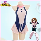 Костюм для косплея аниме My Hero Academia Asui Tsuyu, комбинезон OCHACO URARAKA, на Хэллоуин, Цельный купальник, милый летний женский