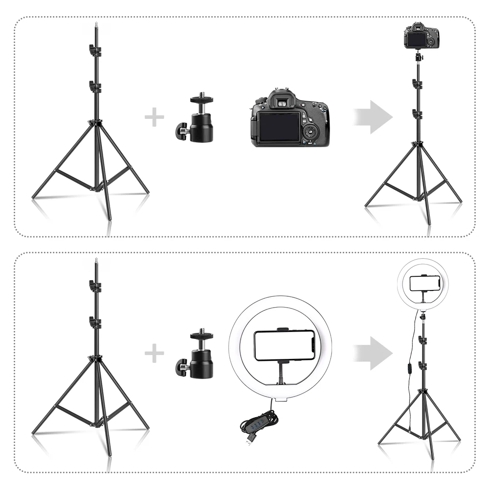 

Light Dimmable LED Selfie Ring Light Photography Ring lamp with Tripod Stand For Youtube Makeup Video
