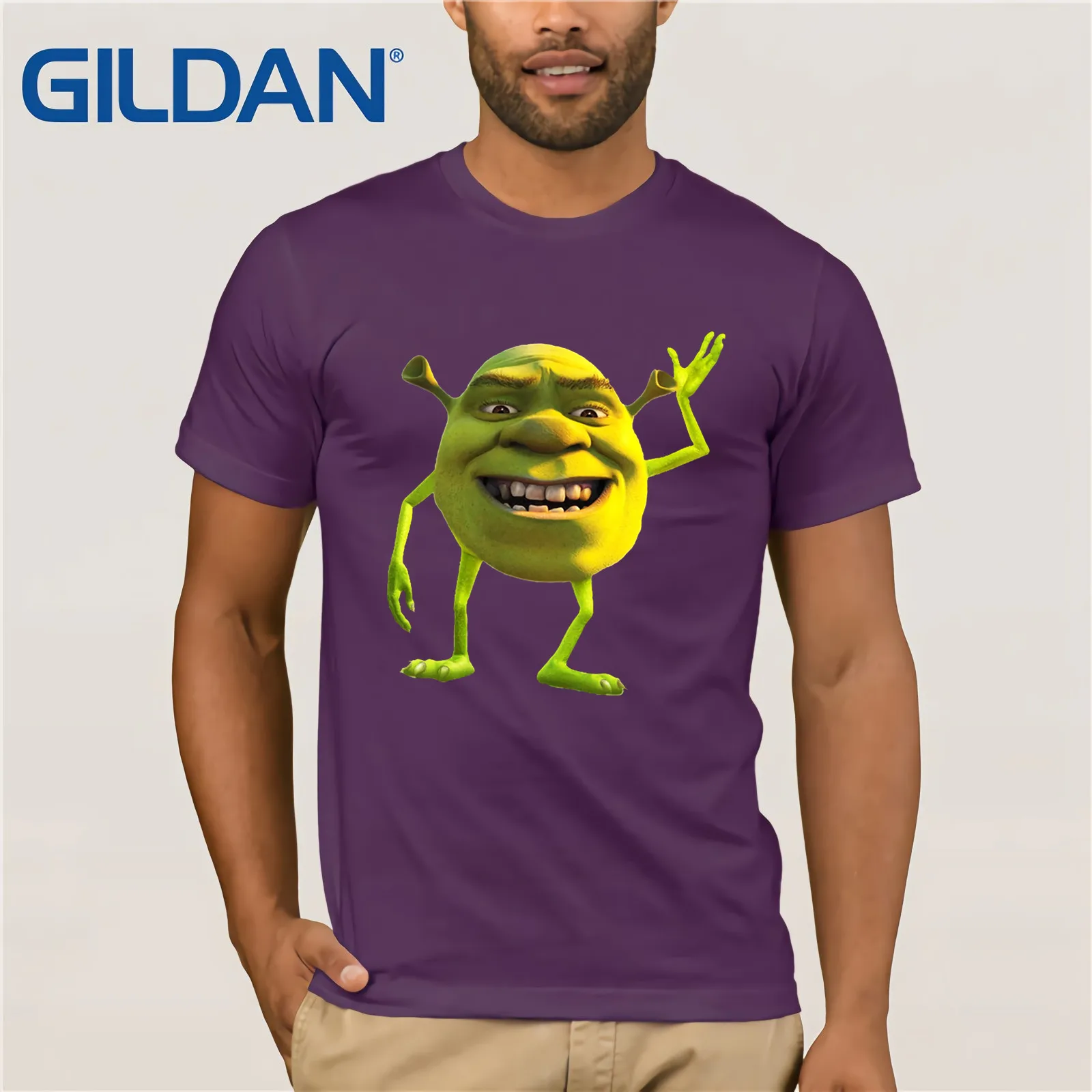 Shrek Wazowski футболка, винтажные Забавные футболки с вырезом лодочкой, хлопковые топы, футболка, повседневный топ с коротким рукавом, Забавные футболки, хлопковые топы, футболка - Цвет: purple