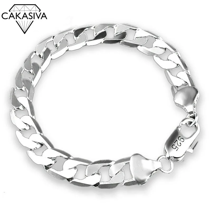 

Women's 925 Silver Bracelet Birthday Festival Gift Silver Jewelry Wide 8mm