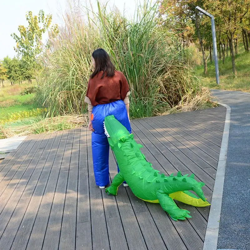 

Crocodile Inflatable Animal Safari Costume Adult Novelty Stag Funny Blow Up Carry Ride On Costume Outfit Fat Suit Halloween Cart