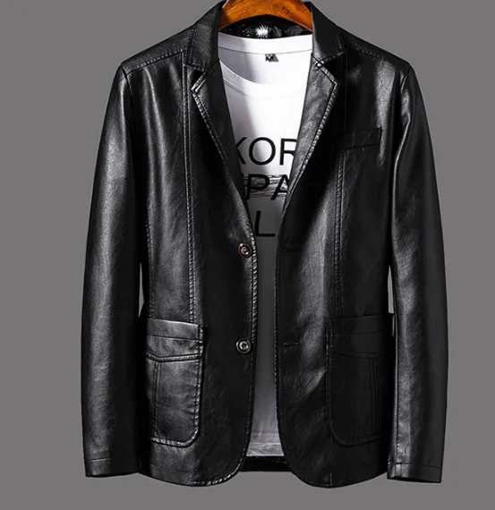 

Korean style trendy slim handsome leather jacket men's flight suit spring and autumn motorcycle leather jacket men's clothing