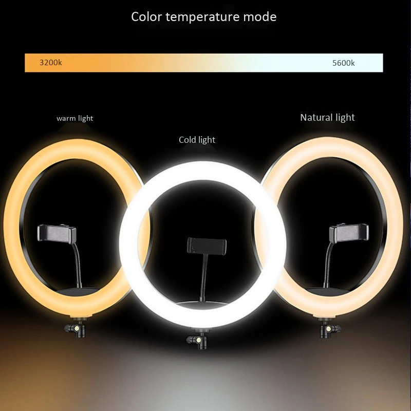 

33cm RGB Ring Light with Phone Clip Dimmable Selfie Light Portable Makeup Lamp LED Desk Fill Light for Smartphone
