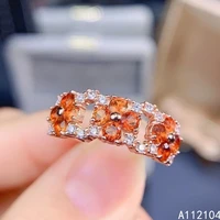 kjjeaxcmy fine jewelry 925 sterling silver inlaid natural fanta citrine women noble elegant adjustable gem ring support detectio