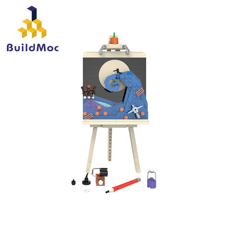 

Buildmoc художественная живопись Рождественская ночь Fright 292 шт. Кирпичи Модель MOC строительные блоки игрушки для детей DIY художественная игрушк...