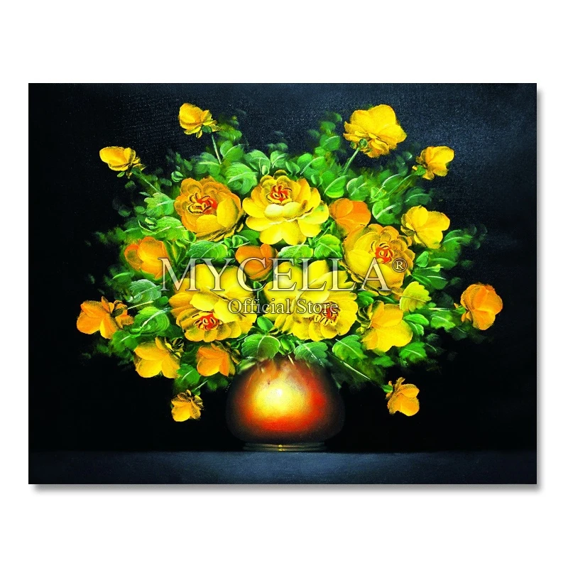 

Golden 5d Diy Diamond Painting Flowers Full Drill Resin Embroidery Cross Stitch Rhinestones Mosaic Kits Home Wall Stickers Decor