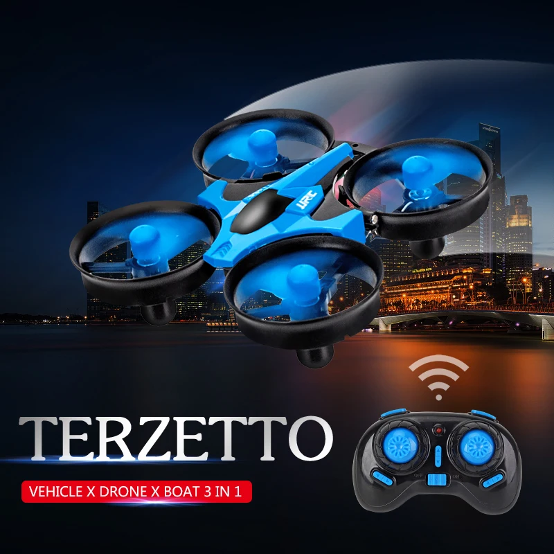 

H36F: деформированный Дрон три в одном для воды, земли и воздуха, дистанционное управление 2,4 ГГц, 4-осевой вертолет с одной кнопкой для возврат...