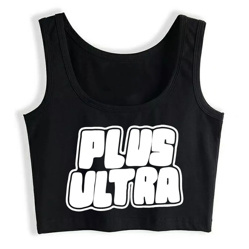 

Crop Top Female My Hero Academia Plus Ultra All Might Boku No Hero Casual Black Sleeveless Tops Women