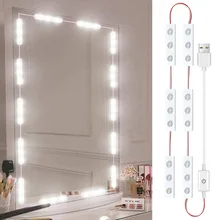 5V USB LED Fill Light Vanity Dimmable Mirror Lamp Touch Switch/Sensor Switch 4000K Dimmable Mirror Lamp for Makeup Table Bedroom