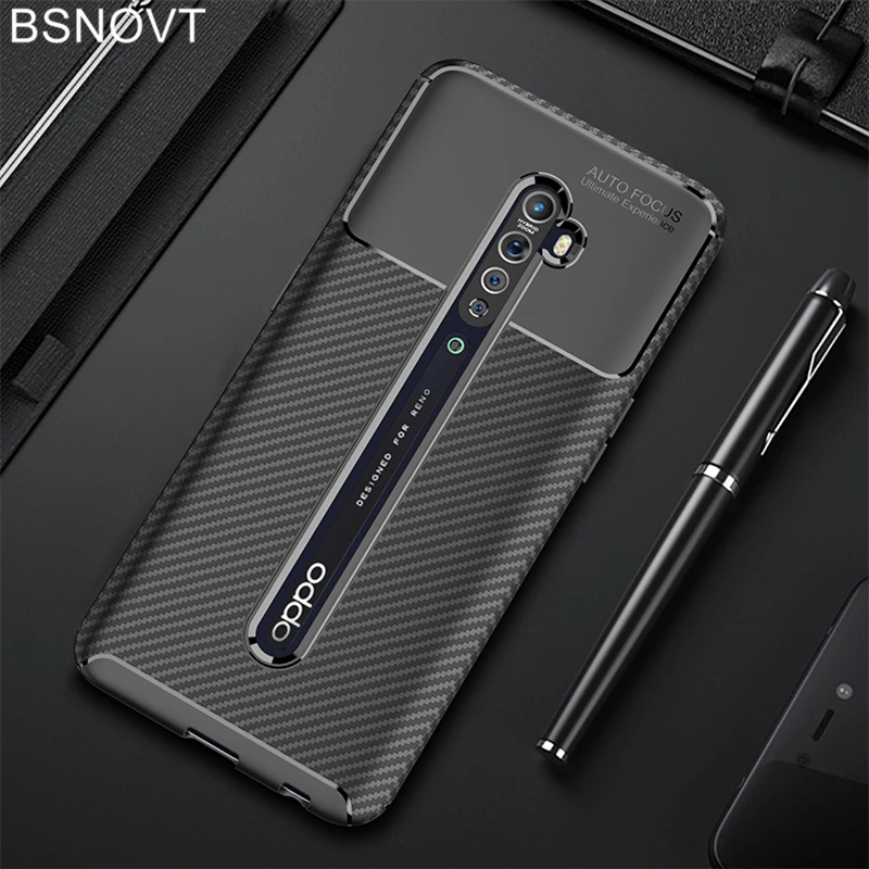 for oppo reno 2 case soft silicone slim carbon fiber shell 6 5 anti knock phone case for oppo reno 2 cover for oppo reno2 case free global shipping