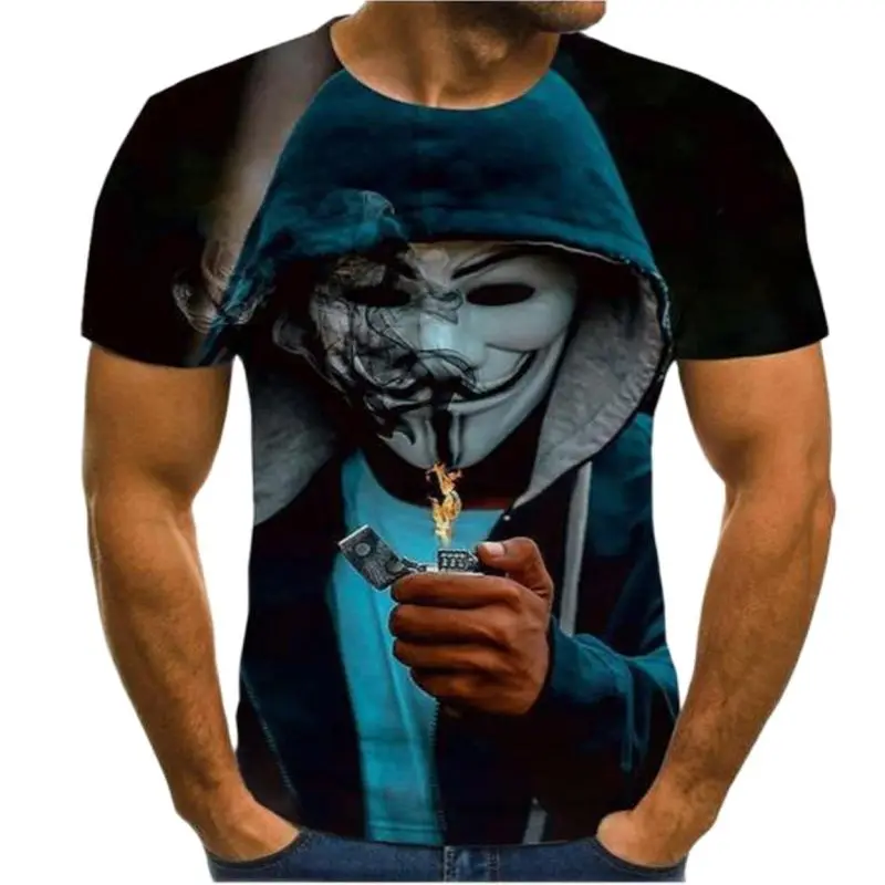 

Hot Sale Clown Casual T-Shirt Male/Female Versatile Face 3D Printed Horror Fashion T-Shirt Size XXS-6XL