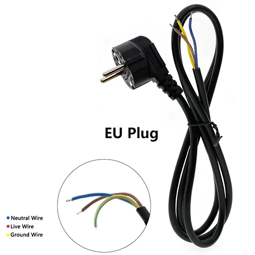 3pin EU Plug Штепсельная Вилка стандарта ЕС, США, Великобритании, Австралии, провод питания, электрический провод, 1,5 м, шнур питания, провод переменного тока, постоянного тока, черный удлинитель питания - Цвет: 3pin EU Plug