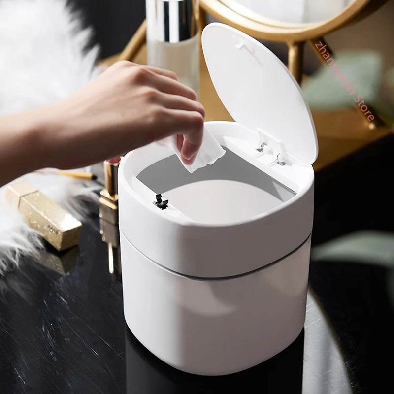 

Mini Small Waste Bins Desktop Garbage Basket Home Table Plastic Trash Can Office Supplies Dustbins Sundries Barrel Box