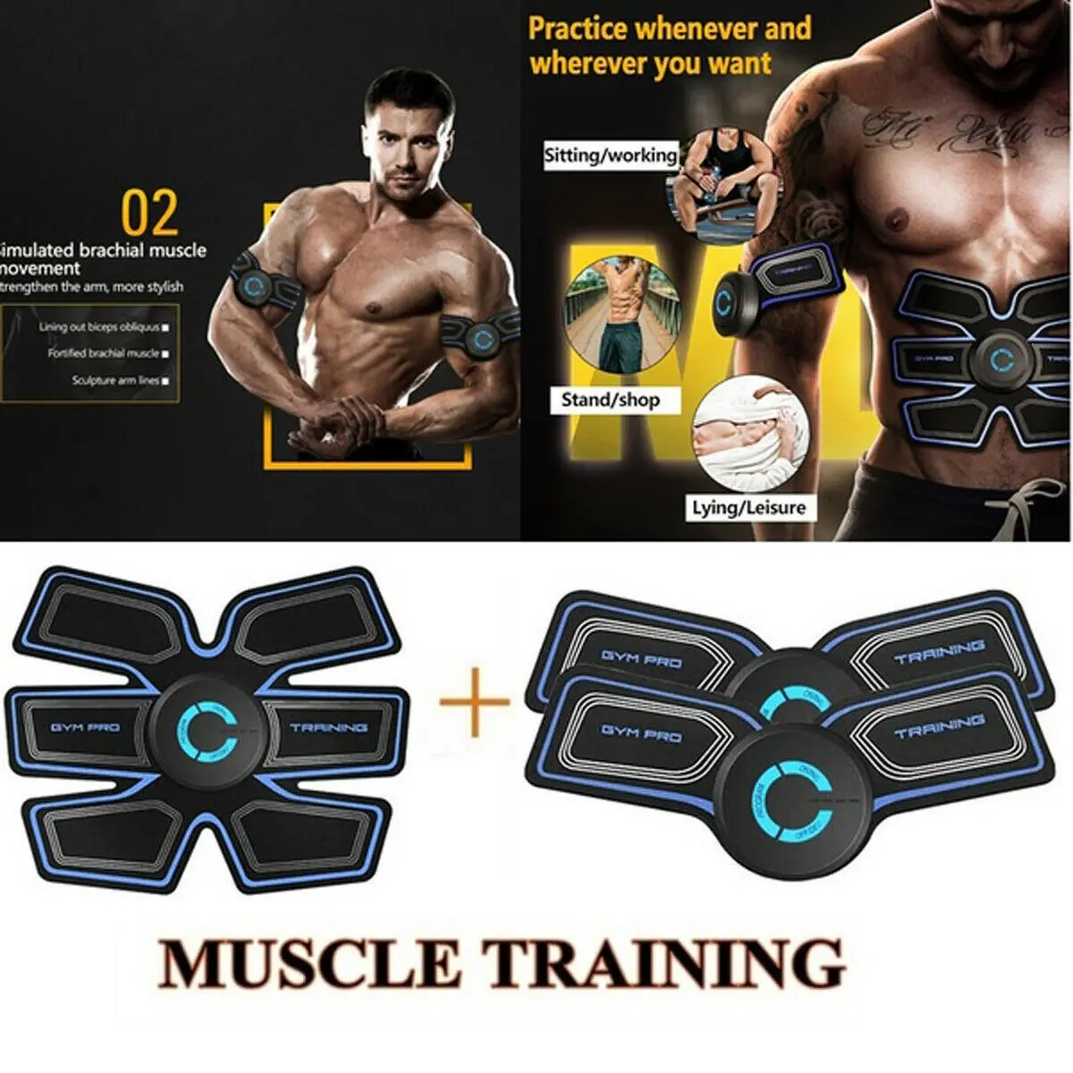 USB Перезаряжаемый EMS стимулятор мышц живота электрический массажер против