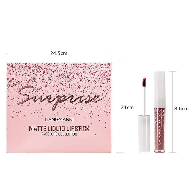 

24 Colors Matte Lip Glaze Set Halloween Non-stick Cup Lip Makeup Waterproof Long-lasting Not Drying Lip Gloss