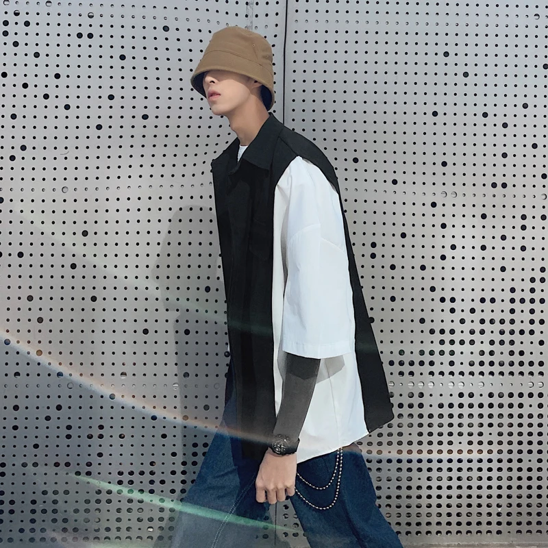 Рубашка мужская с коротким рукавом модная повседневная Уличная одежда свободные