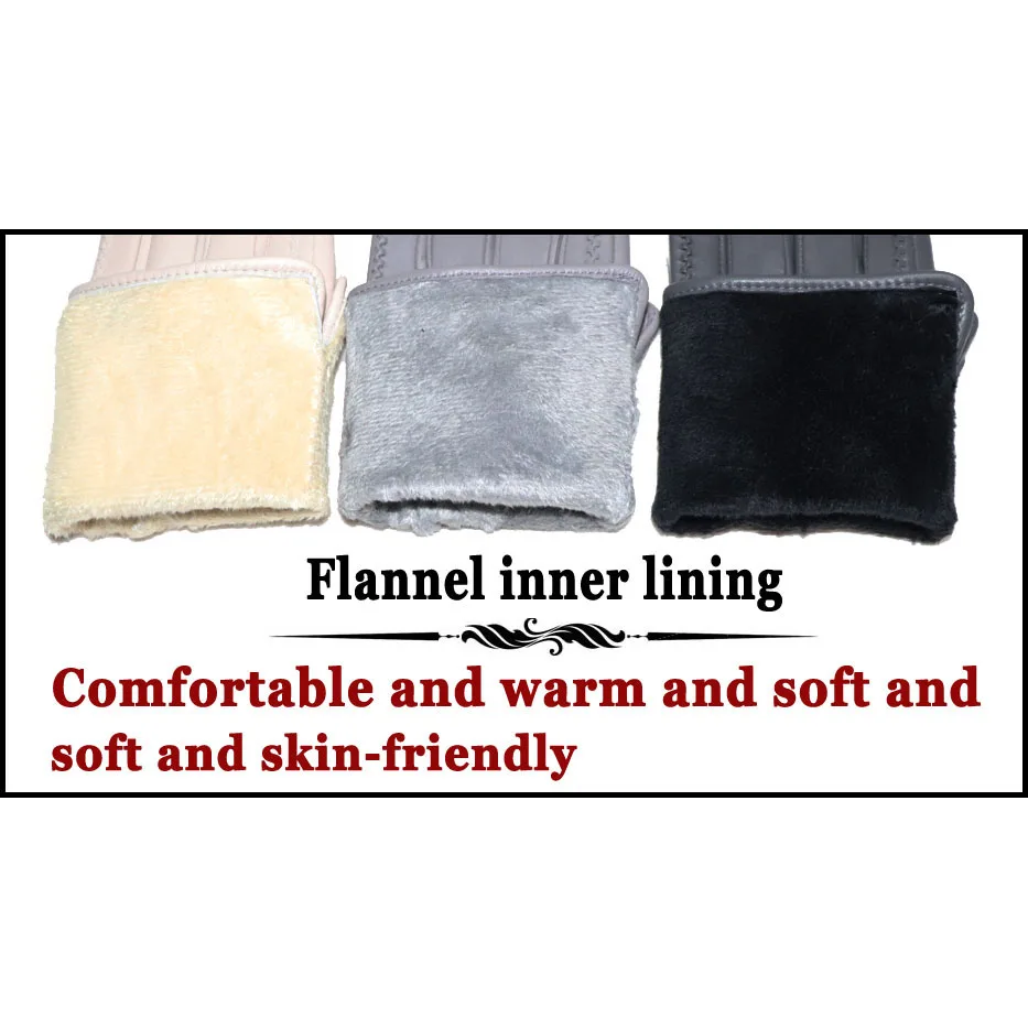 Перчатки женские из натуральной овечьей кожи зимние теплые утолщенные тонкие