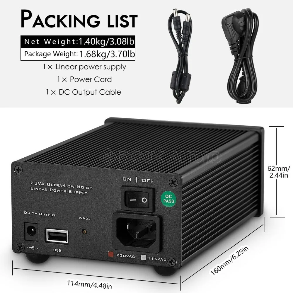 Nobsound Hi-end XMOS TALEMA Линейный источник питания 25VA/5V@3.5A USB порт ультра-низкий уровень шума для HIFI ЦАП/усилитель