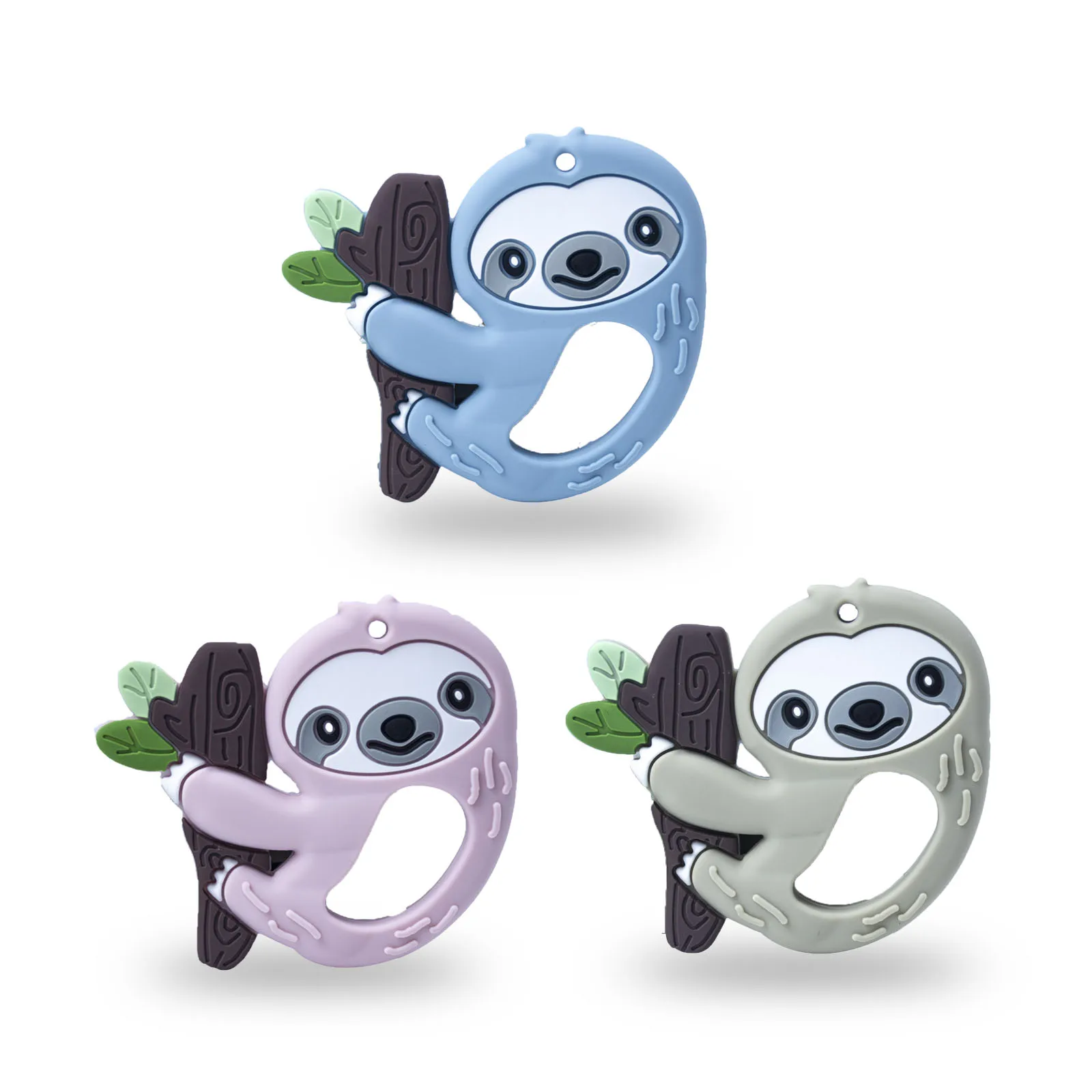 

1 PC New Sloth Teether Food Grade Silicone Teething Pendant Nuring Chewable Jewelry DIY Mom Handmaking For Newborn Show Gifts