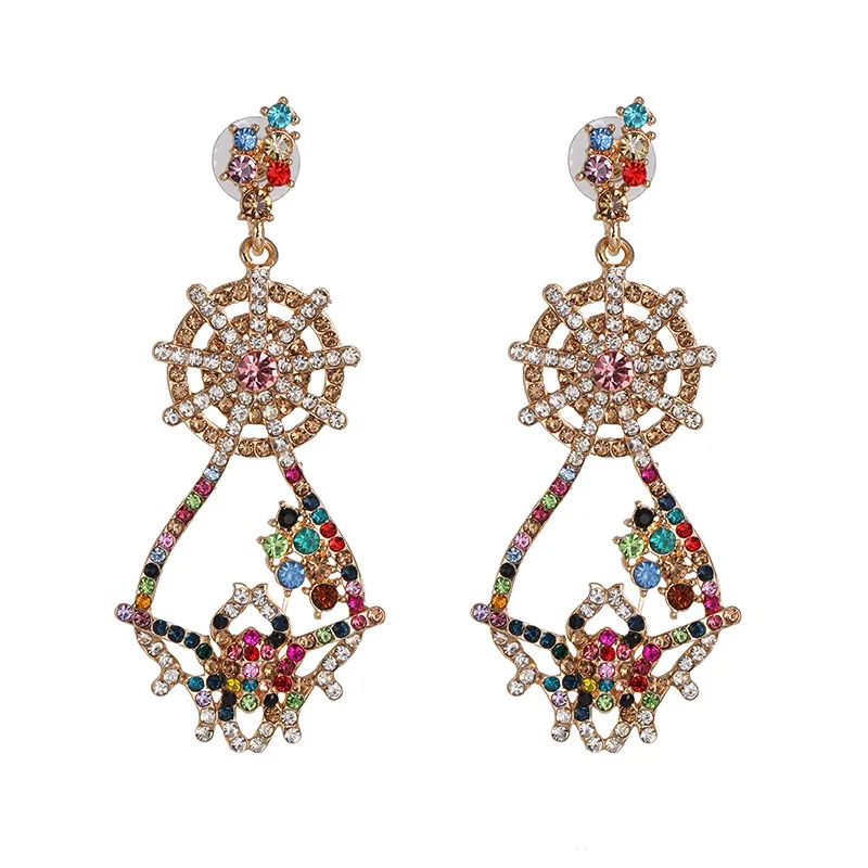 Роскошные Большие висячие серьги Стразы с кристаллами женские свадебные ZA