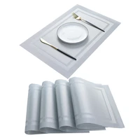ethylene table mat heat resistant stain anti skid washable tableware pvc rectangle placemat for wedding kitchen