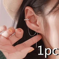 1 pc ear clip long tassel earrings for women zircon ear cuff earring ear line fashion jewelry gift 2021 earrings for women