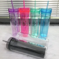 22oz acrylic tumblers with lids and straws creative plastic cup travel coffee mug water bottle free gym cups for drink