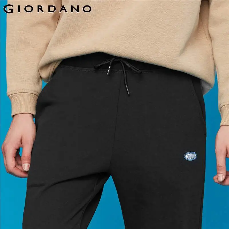 Giordano мужские брюки с вышивкой и буквенным принтом Беговые брюки в повседневном стиле мужские эластичные пояс с бантами манжеты Pantalon Homme Jogger Hombre 13119901