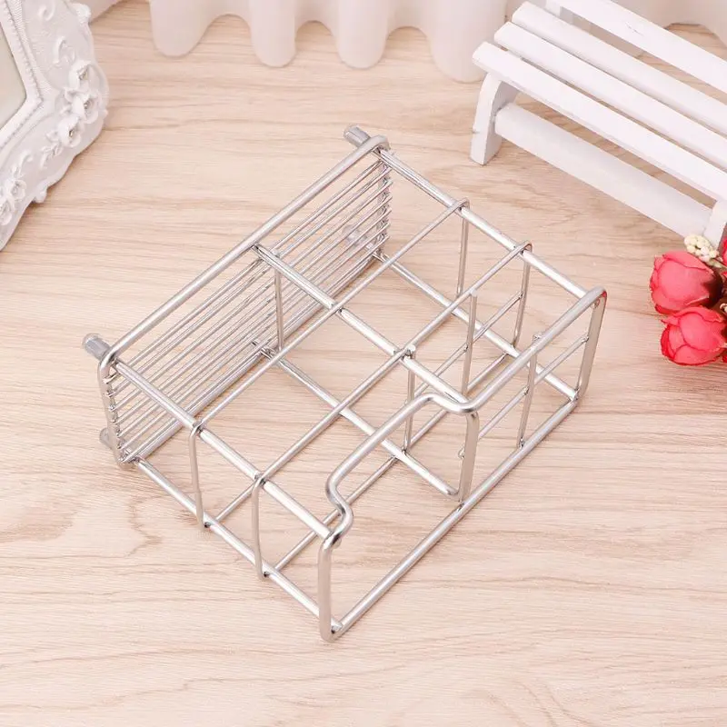 

Toothbrush Holder Toiletries Organizer Toothpaste Stand Storage Rack Stainless Steel Bathroom Caddy For Kitchen Household
