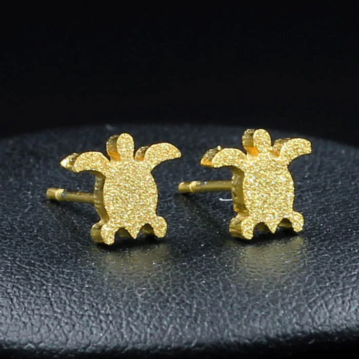 Роскошные серьги гвоздики 10 пар/лот из нержавеющей стали с дизайном Черепаха