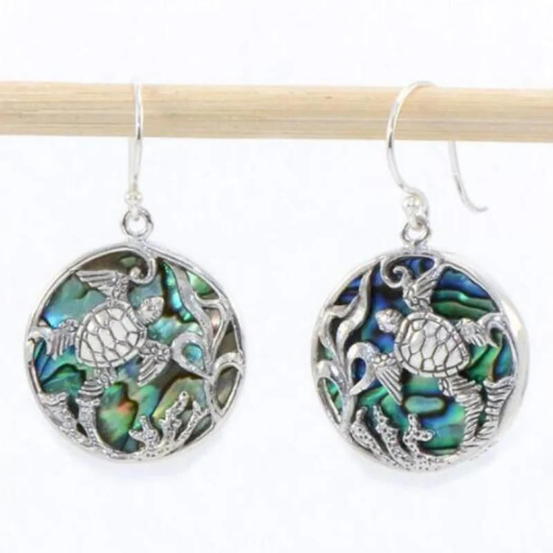 

New Exquisite Shell Earrings for Women 2021 Fashion Jewelry Girls Creative Seaweed Flower Silver Tortoise Hollow Hanging Earring