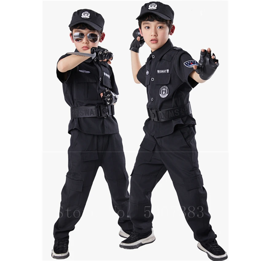 Полицейская детская военвечерние полицейская армейская униформа для девочек и