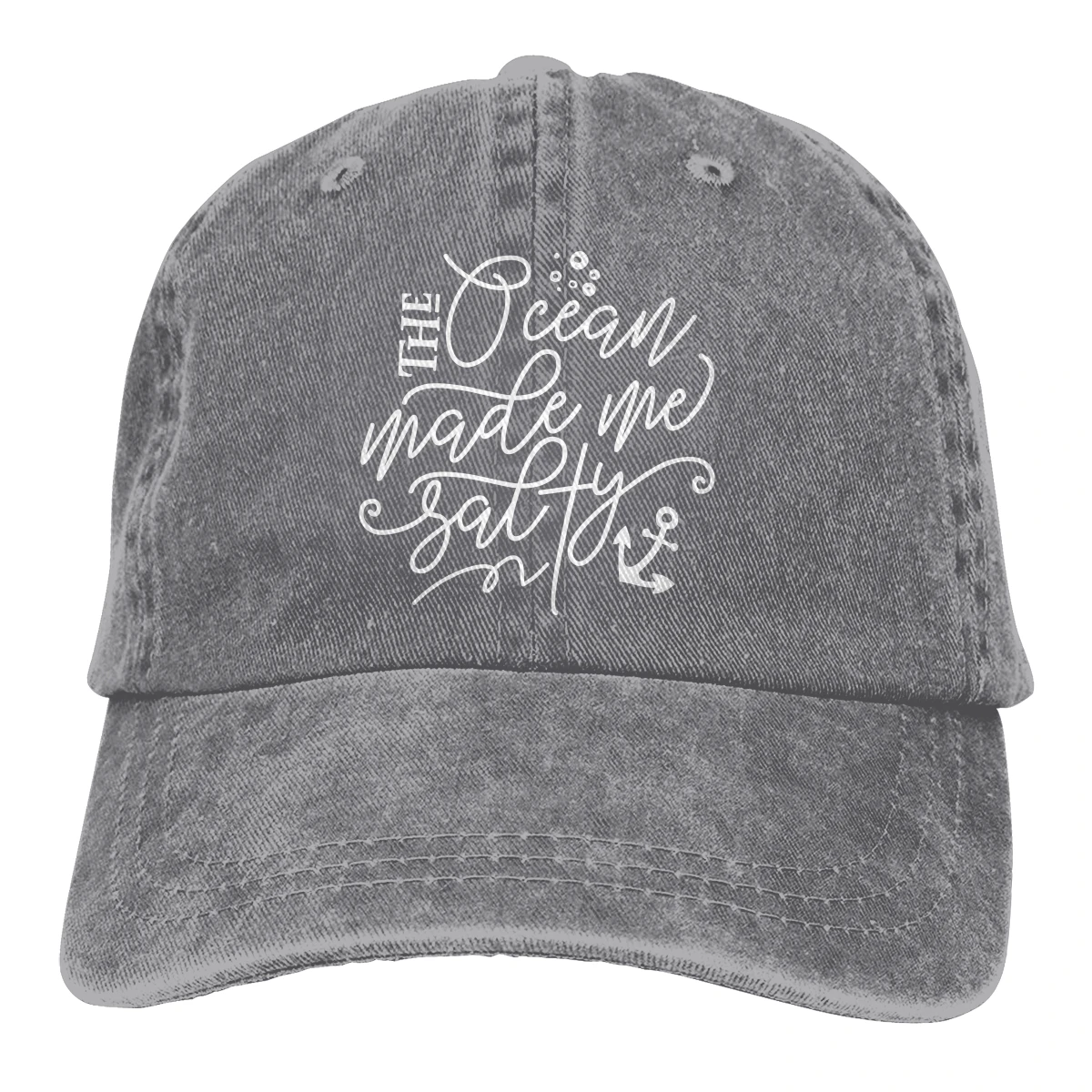 

The Ocean Made Me Salty Hats for Men Women Adjustable Sun Hats Vintage Trucker Hat