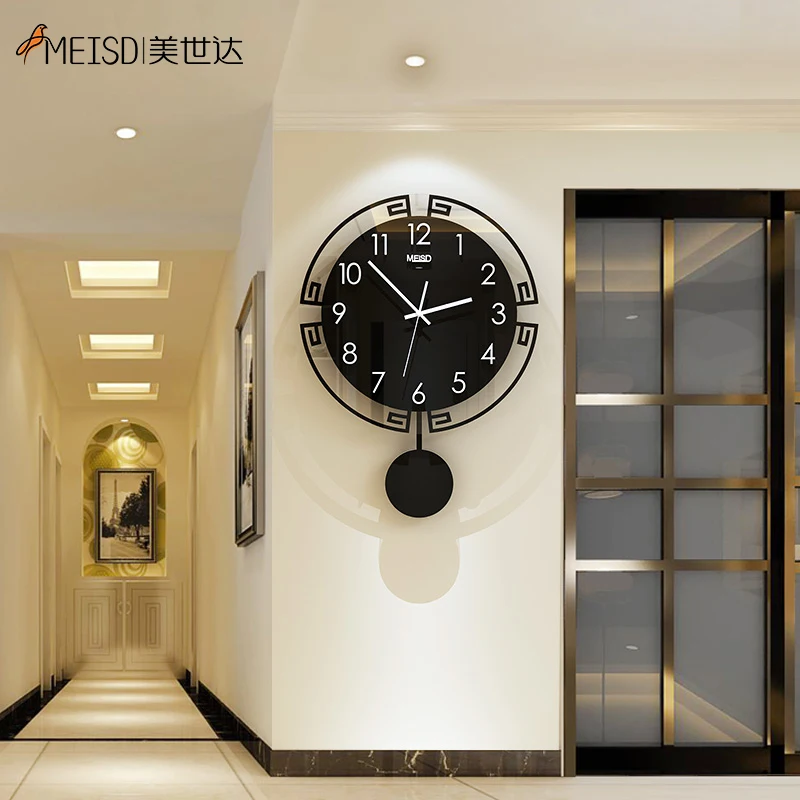 

MEISD Quality Large Clock Wall Clocks Modern Design Acrylic Home Decor Black Quartz Watch Pendulum Horloge Silent Free Shipping