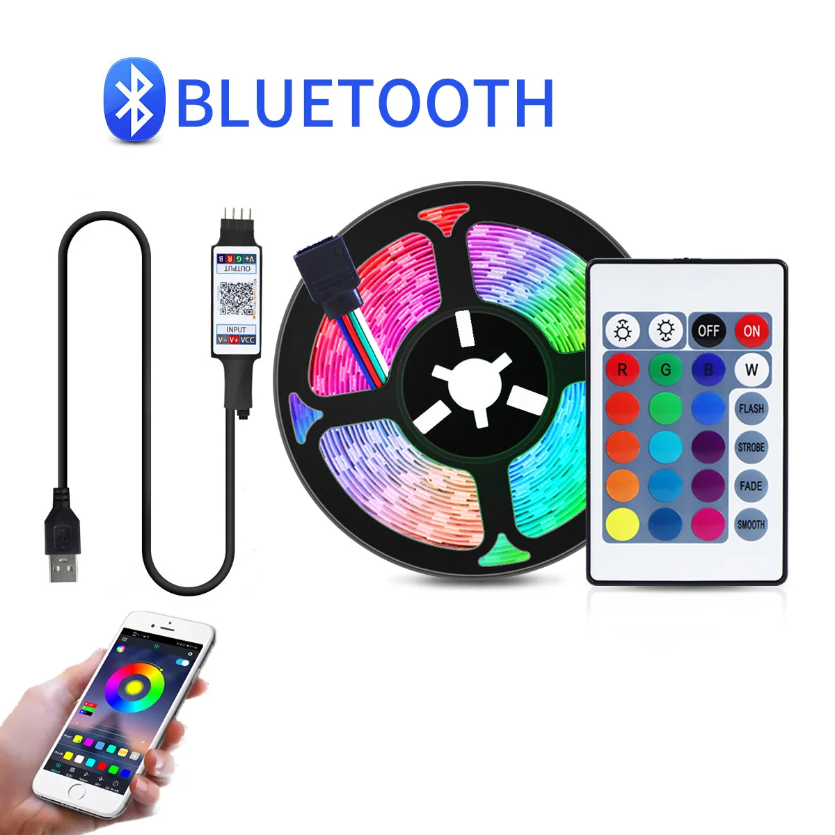 RGB Bluetooth USB светодиодный ленточный светильник 5 в s 5050 музыкальная синхронизация