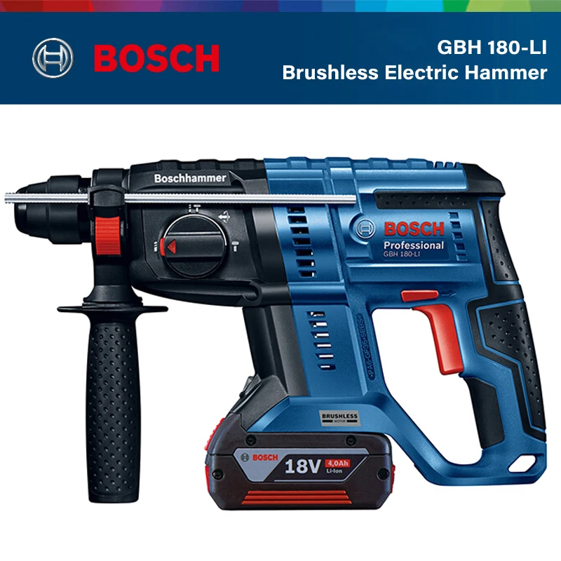 

Bosch GBH 180-LI Новый литиевый аккумулятор бесщеточный электрический молоток 18 в Многофункциональный перезаряжаемый электрический молоток Bosch э...