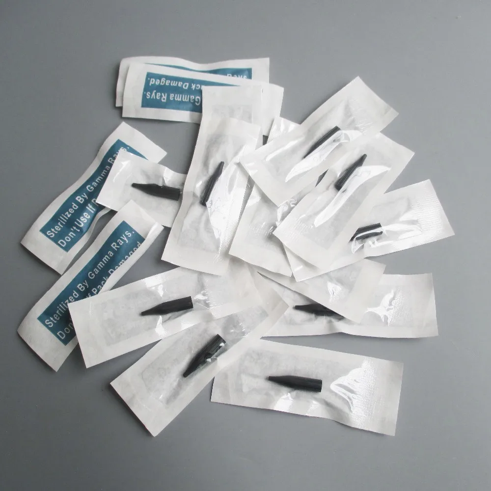 50 шт. зубец Круглый иглы шапки в индивидуальной упаковке Перманентный макияж