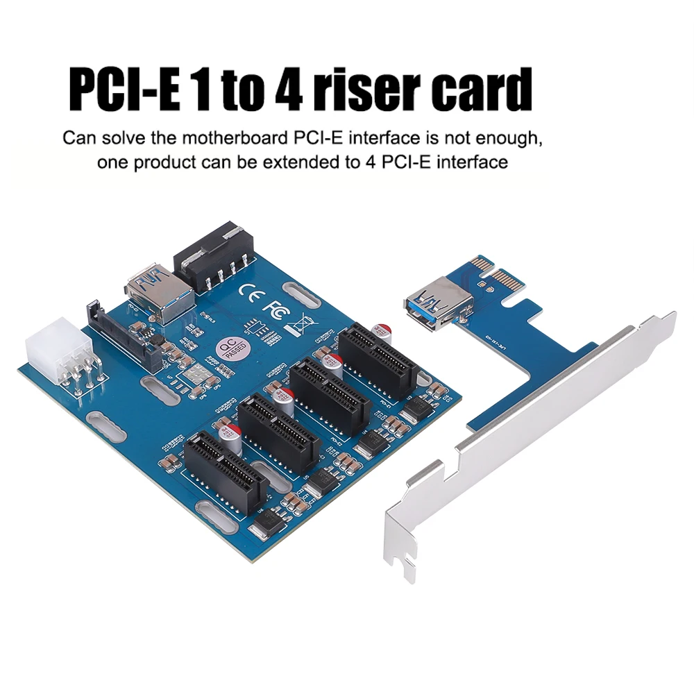 Kebidu 1X Слоты Райзер мини низкопрофильный ITX для внешнего PCIe 1 до 4 pci express адаптер