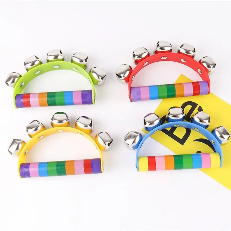 

3 Pcs Children Wooden Rattle Toys Baby Handbell Toy Early Educational Plaything