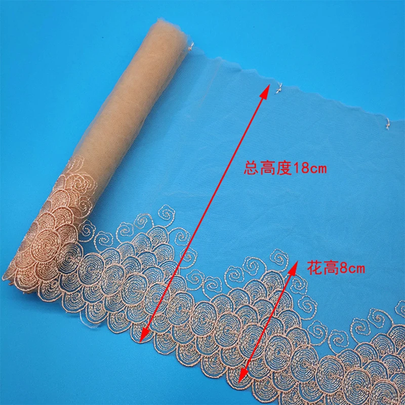 Бежевое кружево вышивка полиэфирная пряжа ручная работа женская одежда