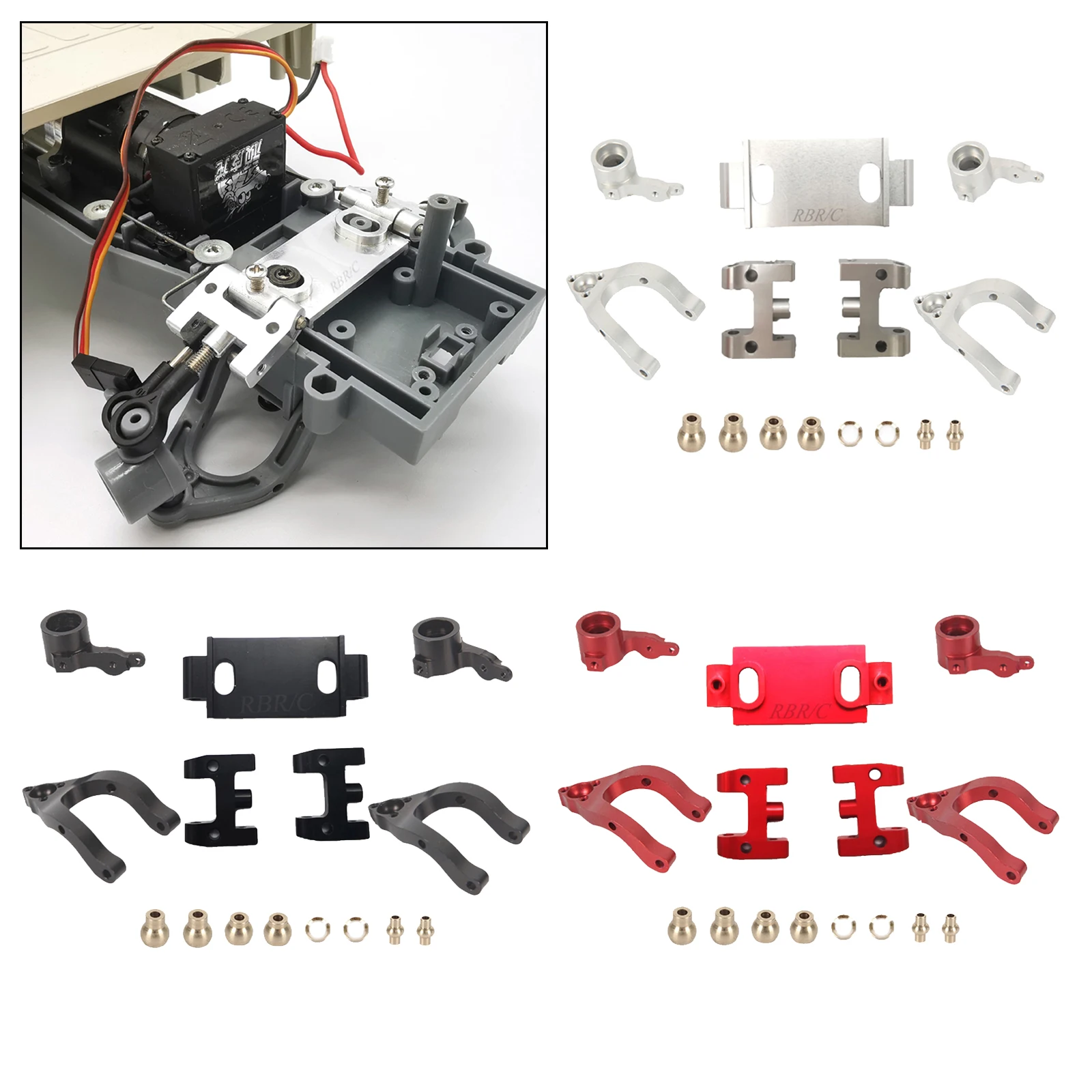 

Aluminium Alloy Metal Upgrade Swing Arm Steering Cup Knuckle Kit for WPL D12