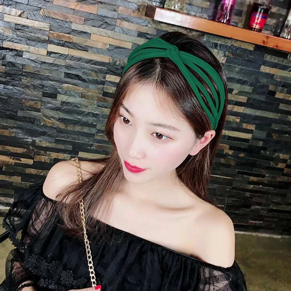 

Solid Color Knot Headbands For Women Simple Headband Hairband Girl Twist Bow Knot Tie Cloth Hair Loop Headwrap Hair Accessory
