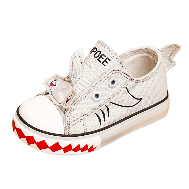 

Kids Canvas Sneakers Boys Girls Cartoon Animal Sports School Cloth Slip-on Shoes Casual Low Cut Board Shoes for Children
